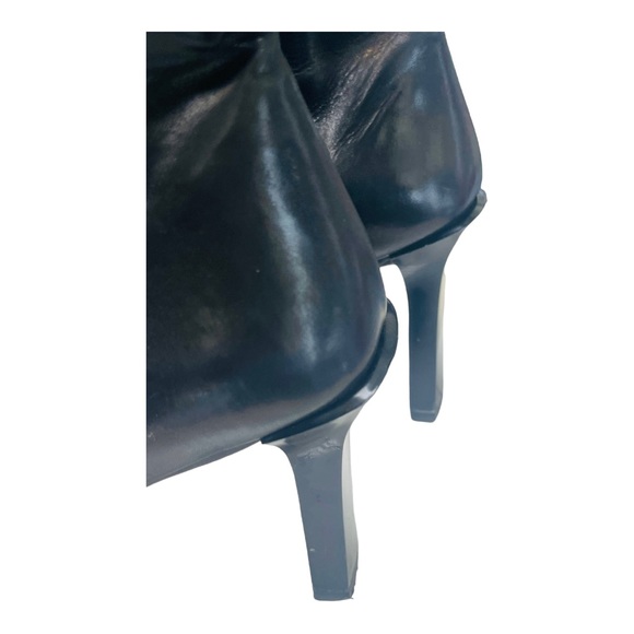 Enzo Angiolini Black Leather Boots with Silver Studs - Picture 2 of 9